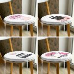 - RealHomes Yuvarlak Fermuarlı Sandalye Minderi - Realhomes  4'lü Parfüm Desenli Yuvarlak Fermuarlı Sandalye Minderi Seti Realhomes