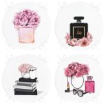 - RealHomes Yuvarlak Fermuarlı Sandalye Minderi - Realhomes  4'lü Parfüm Desenli Yuvarlak Fermuarlı Sandalye Minderi Seti Realhomes