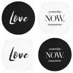 - RealHomes Yuvarlak Fermuarlı Sandalye Minderi - Realhomes  4'lü Yesterday Now Tomorrow & Love Yuvarlak Fermuarlı Sandalye Minderi Seti Realhomes