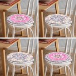 - RealHomes Yuvarlak Fermuarlı Sandalye Minderi - Realhomes 4'lü Renkli Mandala Motifli Yuvarlak Fermuarlı Sandalye Minderi Seti Realhomes