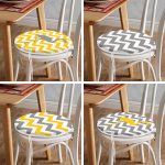 - RealHomes Yuvarlak Fermuarlı Sandalye Minderi - Realhomes  4'lü Sarı Gri Zigzaglı Flamingo Desenli Yuvarlak Fermuarlı Sandalye Minderi Seti Realhomes