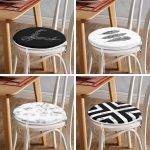 - RealHomes Yuvarlak Fermuarlı Sandalye Minderi - Realhomes 4'lü Siyah Beyaz Renkli Yuvarlak Fermuarlı Sandalye Minderi Seti Realhomes