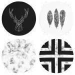 - RealHomes Yuvarlak Fermuarlı Sandalye Minderi - Realhomes 4'lü Siyah Beyaz Renkli Yuvarlak Fermuarlı Sandalye Minderi Seti Realhomes