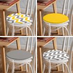 - RealHomes Yuvarlak Fermuarlı Sandalye Minderi - Realhomes  4'lü Sarı ve Grinin Uyumlu Yuvarlak Fermuarlı Sandalye Minderi Seti Realhomes