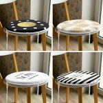 - RealHomes Yuvarlak Fermuarlı Sandalye Minderi - Realhomes 4'lü Altın Varaklı Modern Konseptli Yuvarlak Fermuarlı Sandalye Minderi Seti Realhomes