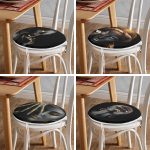 - RealHomes Yuvarlak Fermuarlı Sandalye Minderi - Realhomes 4'lü Siyah Zeminli Afrika Bayan Temalı Yuvarlak Fermuarlı Sandalye Minderi Seti Realhomes