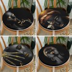 - RealHomes Yuvarlak Fermuarlı Sandalye Minderi - Realhomes 4'lü Siyah Zeminli Afrika Bayan Temalı Yuvarlak Fermuarlı Sandalye Minderi Seti Realhomes