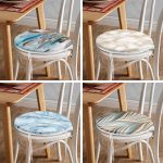 - RealHomes Yuvarlak Fermuarlı Sandalye Minderi - Realhomes  4'lü Dijital Baskılı Dekoratif Yuvarlak Fermuarlı Sandalye Minderi Seti Realhomes