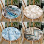 - RealHomes Yuvarlak Fermuarlı Sandalye Minderi - Realhomes  4'lü Dijital Baskılı Dekoratif Yuvarlak Fermuarlı Sandalye Minderi Seti Realhomes