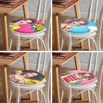 - RealHomes Yuvarlak Fermuarlı Sandalye Minderi - Realhomes 4'lü Fashion Girl Konseptli Yuvarlak Fermuarlı Sandalye Minderi Seti Realhomes