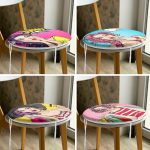 - RealHomes Yuvarlak Fermuarlı Sandalye Minderi - Realhomes 4'lü Fashion Girl Konseptli Yuvarlak Fermuarlı Sandalye Minderi Seti Realhomes