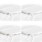 4'lü Altın Varaklı Yaprak ve Zigzag Motifli Yuvarlak Fermuarlı Sandalye Minderi Seti Realhomes