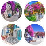 - RealHomes Yuvarlak Fermuarlı Sandalye Minderi - Realhomes  4'lü Mor Sarmaşıklı Sokaklar Yuvarlak Fermuarlı Sandalye Minderi Seti Realhomes