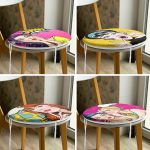 - RealHomes Yuvarlak Fermuarlı Sandalye Minderi - Realhomes  4'lü Pop-Art Fashion Girl Yuvarlak Fermuarlı Sandalye Minderi Seti Realhomes