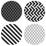 - RealHomes Yuvarlak Fermuarlı Sandalye Minderi - Realhomes  4'lü Siyah Beyaz Geometrik Şekilli Yuvarlak Fermuarlı Sandalye Minderi Seti Realhomes