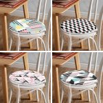 - RealHomes Yuvarlak Fermuarlı Sandalye Minderi - Realhomes  4'lü Renkli Geometrik Çizimler Yuvarlak Fermuarlı Sandalye Minderi Seti Realhomes