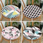 - RealHomes Yuvarlak Fermuarlı Sandalye Minderi - Realhomes  4'lü Renkli Geometrik Çizimler Yuvarlak Fermuarlı Sandalye Minderi Seti Realhomes