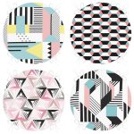 - RealHomes Yuvarlak Fermuarlı Sandalye Minderi - Realhomes  4'lü Renkli Geometrik Çizimler Yuvarlak Fermuarlı Sandalye Minderi Seti Realhomes