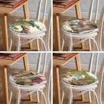 - RealHomes Yuvarlak Fermuarlı Sandalye Minderi - Realhomes 4'lü Ahşap Evler & Tavus Kuşları Özel Tasarım Yuvarlak Fermuarlı Sandalye Minderi Seti Realhomes