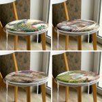 - RealHomes Yuvarlak Fermuarlı Sandalye Minderi - Realhomes 4'lü Ahşap Evler & Tavus Kuşları Özel Tasarım Yuvarlak Fermuarlı Sandalye Minderi Seti Realhomes