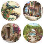 - RealHomes Yuvarlak Fermuarlı Sandalye Minderi - Realhomes 4'lü Ahşap Evler & Tavus Kuşları Özel Tasarım Yuvarlak Fermuarlı Sandalye Minderi Seti Realhomes