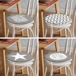 - RealHomes Yuvarlak Fermuarlı Sandalye Minderi - Realhomes  4'lü Gri Motifli Home Sweet Temalı Yuvarlak Fermuarlı Sandalye Minderi Seti Realhomes