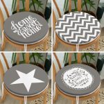 - RealHomes Yuvarlak Fermuarlı Sandalye Minderi - Realhomes  4'lü Gri Motifli Home Sweet Temalı Yuvarlak Fermuarlı Sandalye Minderi Seti Realhomes