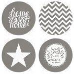 - RealHomes Yuvarlak Fermuarlı Sandalye Minderi - Realhomes  4'lü Gri Motifli Home Sweet Temalı Yuvarlak Fermuarlı Sandalye Minderi Seti Realhomes