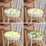 4'lü Limon Temalı Özel Tasarım Yuvarlak Fermuarlı Sandalye Minderi Seti Realhomes