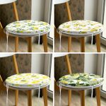 4'lü Limon Temalı Özel Tasarım Yuvarlak Fermuarlı Sandalye Minderi Seti Realhomes