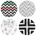 4'lü Mermer Motifli Zigzag Tasarımlı Yuvarlak Fermuarlı Sandalye Minderi Seti Realhomes