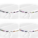 4'lü Geometrik Zeminli Renkli Tropik Çiçekler Yuvarlak Fermuarlı Sandalye Minderi Seti Realhomes