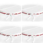 - RealHomes Yuvarlak Fermuarlı Sandalye Minderi - Realhomes 4'lü Kırmızı Home Sweet Temalı Yuvarlak Fermuarlı Sandalye Minderi Seti Realhomes