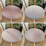 4'lü Sim Tasarımlı Dijital Baskılı Yuvarlak Fermuarlı Sandalye Minderi Seti Realhomes