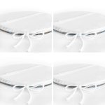 4'lü Mavi Kahve Kabartma Tasarımlı Dijital Baskılı Yuvarlak Fermuarlı Sandalye Minderi Seti Realhomes