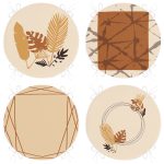 4'lü Krem Zemin Tropik Yaprak Temalı Yuvarlak Fermuarlı Sandalye Minderi Seti Realhomes