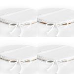 4'lü Krem Zemin Tropik Yaprak Temalı Yuvarlak Fermuarlı Sandalye Minderi Seti Realhomes