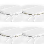 4'lü Renkli Zemin Üzerinde Gold Detaylı Geometrik Desenli Modern Yuvarlak Fermuarlı Sandalye Minderi Seti Realhomes