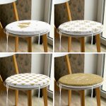 - RealHomes Yuvarlak Fermuarlı Sandalye Minderi - Realhomes  4'lü Renkli Zemin Üzerinde Gold Detaylı Modern Yuvarlak Fermuarlı Sandalye Minderi Seti Realhomes