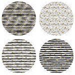 4'lü Beyaz Zemin Üzerinde Gold Detaylı Yaprak Desenli Modern Yuvarlak Fermuarlı Sandalye Minderi Seti Realhomes