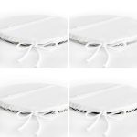 4'lü Beyaz Zemin Üzerinde Gold Detaylı Yaprak Desenli Modern Yuvarlak Fermuarlı Sandalye Minderi Seti Realhomes