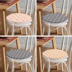 4'lü Renkli Zemin Üzerinde Gold Detaylı Yılbaşı Desenli Modern Yuvarlak Fermuarlı Sandalye Minderi Seti Realhomes