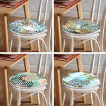 - RealHomes Yuvarlak Fermuarlı Sandalye Minderi - Realhomes 4'lü Beyaz Zemin Üzerinde Renkli Puantiye Desenli Modern Yuvarlak Fermuarlı Sandalye Minderi Seti Realhomes