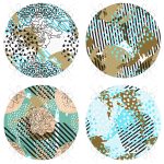 - RealHomes Yuvarlak Fermuarlı Sandalye Minderi - Realhomes 4'lü Beyaz Zemin Üzerinde Renkli Puantiye Desenli Modern Yuvarlak Fermuarlı Sandalye Minderi Seti Realhomes