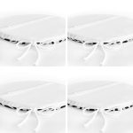 - RealHomes Yuvarlak Fermuarlı Sandalye Minderi - Realhomes  4'lü Beyaz Zemin Üzerinde Zebra Desenli Modern Yuvarlak Fermuarlı Sandalye Minderi Seti Realhomes