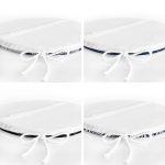 4'lü Renkli Zemin Üzerinde Geometrik Çizimli Modern Yuvarlak Fermuarlı Sandalye Minderi Seti Realhomes