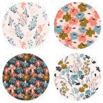 - RealHomes Yuvarlak Fermuarlı Sandalye Minderi - Realhomes  4'lü Renkli Zemin Üzerinde Çiçek Desenli Modern Yuvarlak Fermuarlı Sandalye Minderi Seti Realhomes