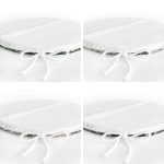 4'lü Renkli Zemin Üzerinde Yaprak Desenli Modern Yuvarlak Fermuarlı Sandalye Minderi Seti Realhomes