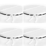 4'lü Siyah Beyaz Medusa Tasarımlı Yuvarlak Fermuarlı Sandalye Minderi Seti Realhomes