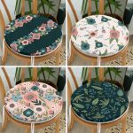 - RealHomes Yuvarlak Fermuarlı Sandalye Minderi - Realhomes 4'lü Renkli Zemin Üzerinde Çiçek Desenli Modern Yuvarlak Fermuarlı Sandalye Minderi Seti Realhomes